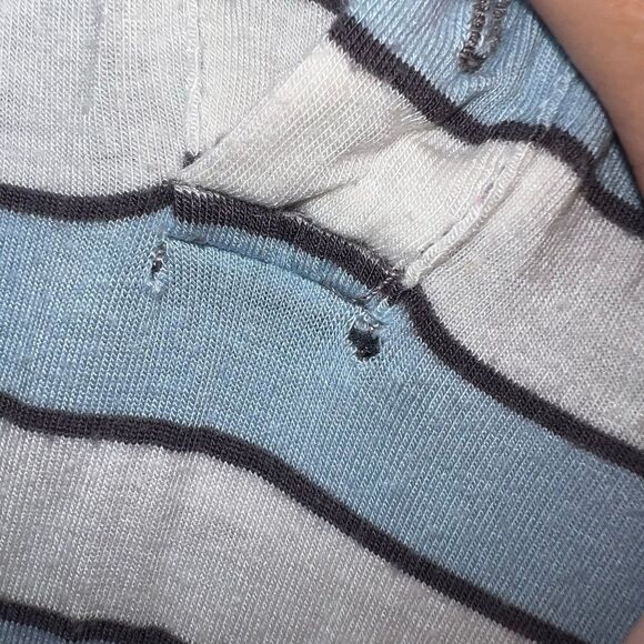 KicKee Pants Boys Bamboo Striped Romper 6-12m Blue White - Picture 4 of 8